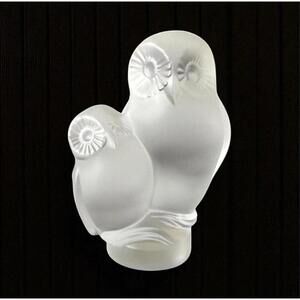Vintage Cristal de Sevres Frosted Glass Owl Figurine – French Crystal Art Glass